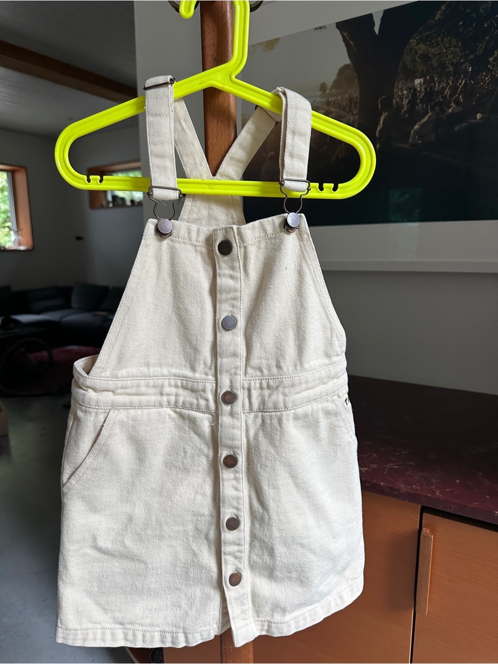 Kids' Denim Button-Front Overall Dress